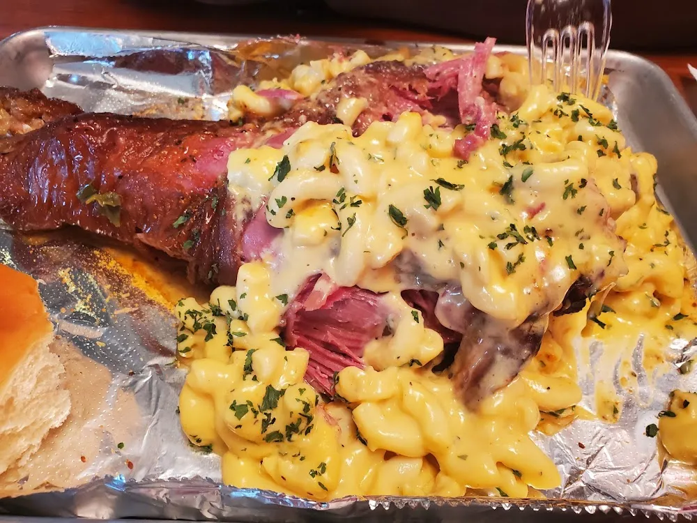Stuffed Mac and Cheese Turkey Leg